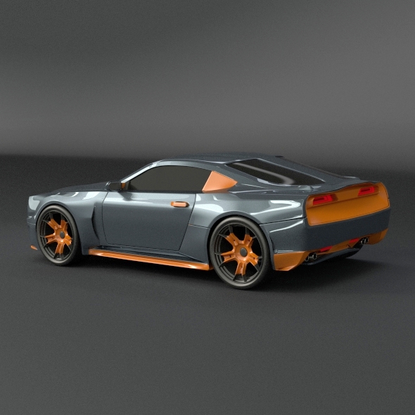 Stylish muscle car concept 3D model_1