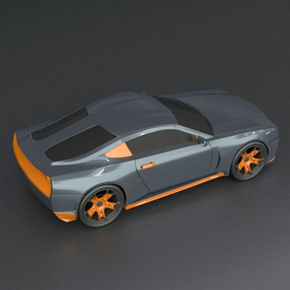 Stylish muscle car concept 3D model_6