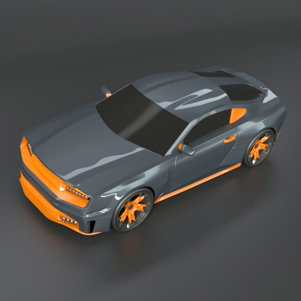Stylish muscle car concept 3D model_3
