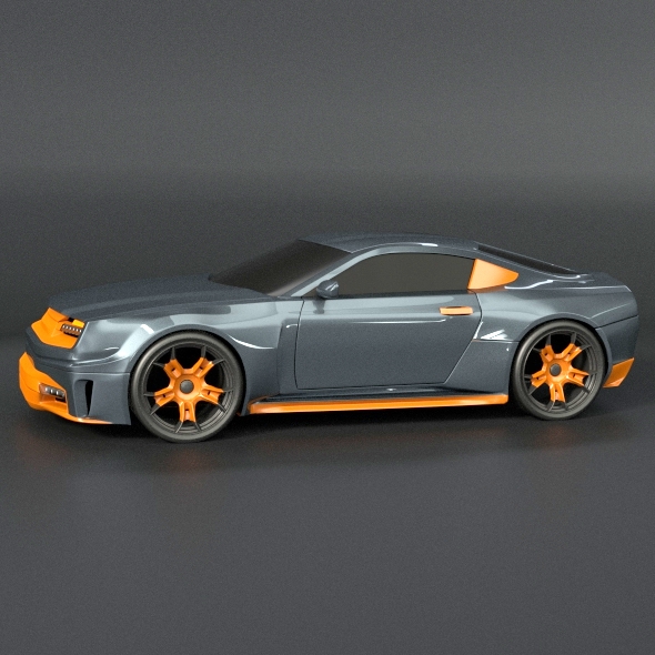 Stylish muscle car concept 3D model_2