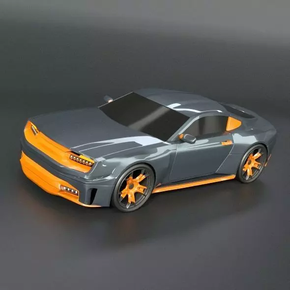 Stylish muscle car concept 3D model_0