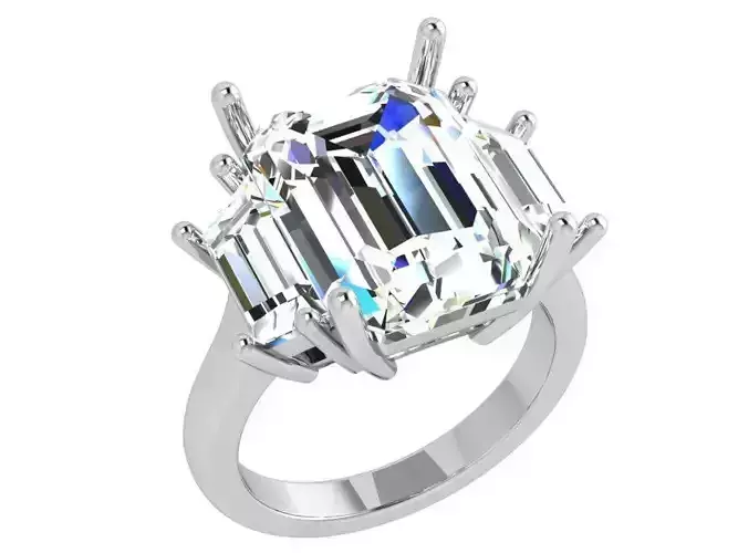 Emerald Diamond Ring 3896