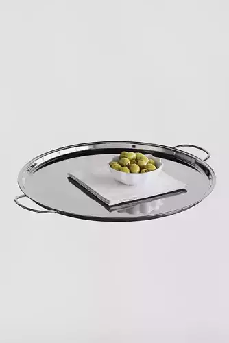 Olives and metal tray set