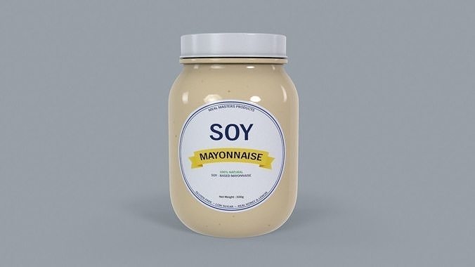 Soy Based Mayonnaise Low-poly 3D model 4