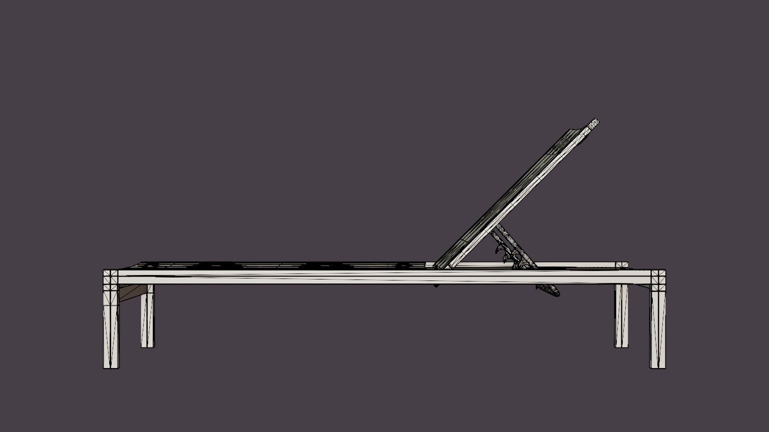 Vegas lounge bed Low-poly 3D model_7