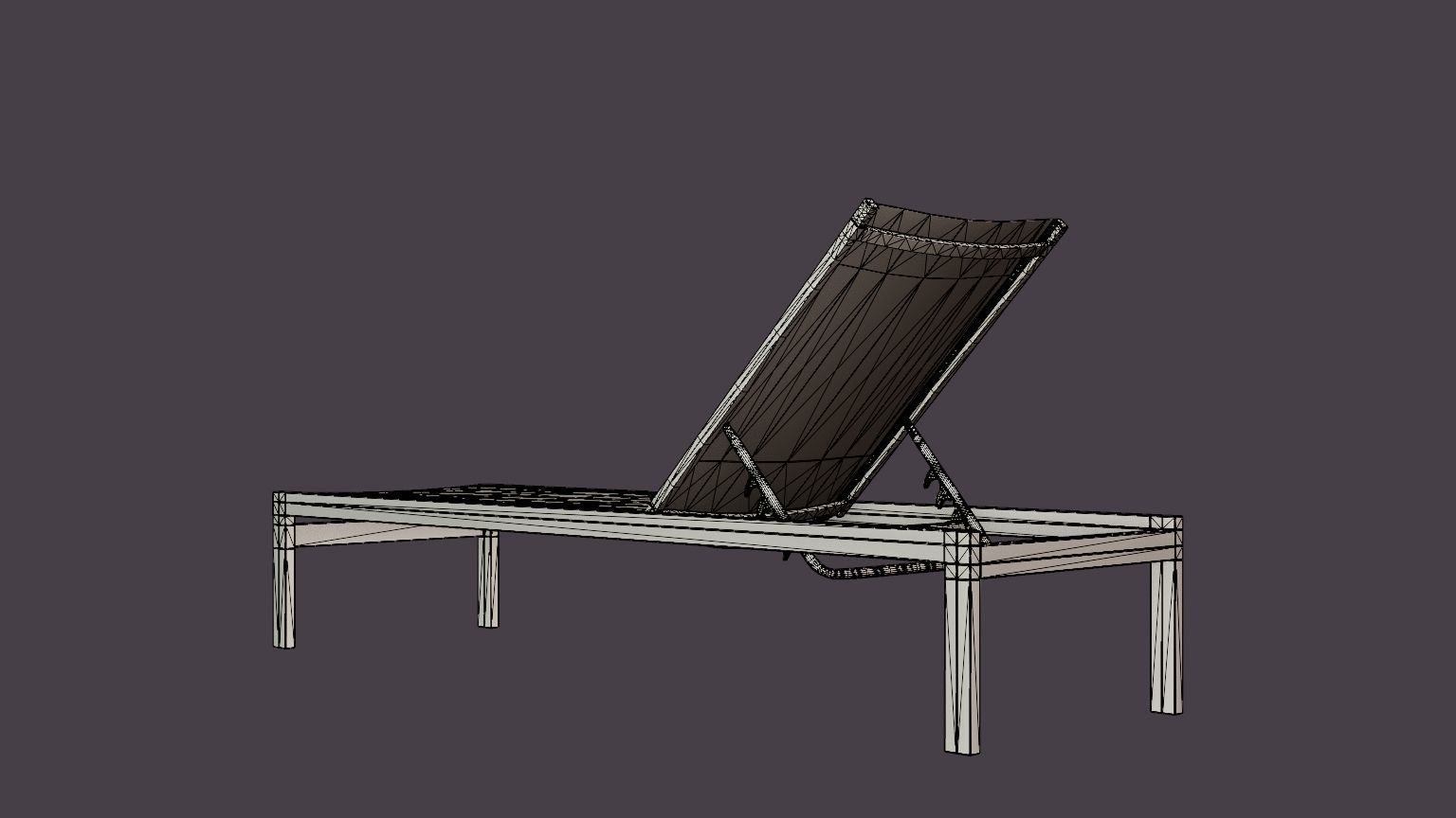Vegas lounge bed Low-poly 3D model_6