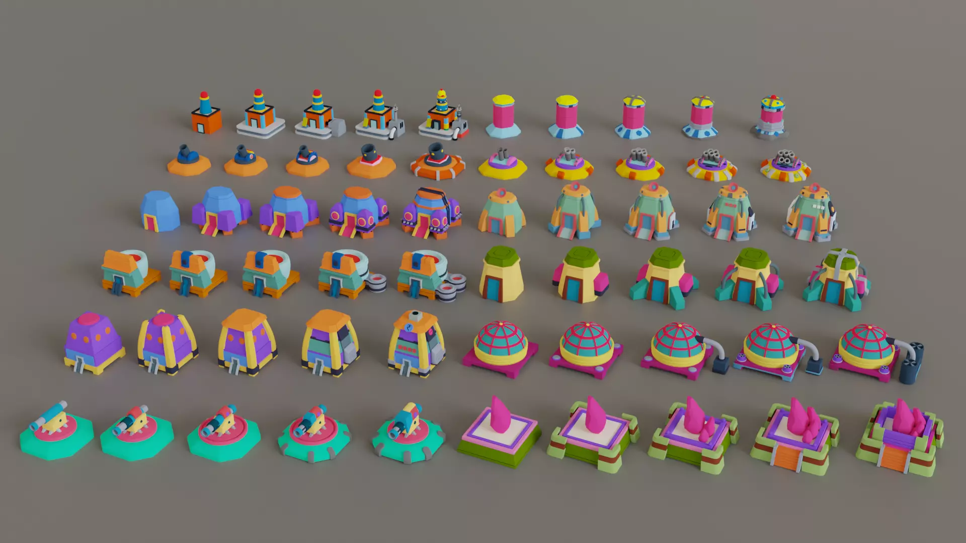 Isometric Pack Low poly - Game Asset 3D model 3D model_0