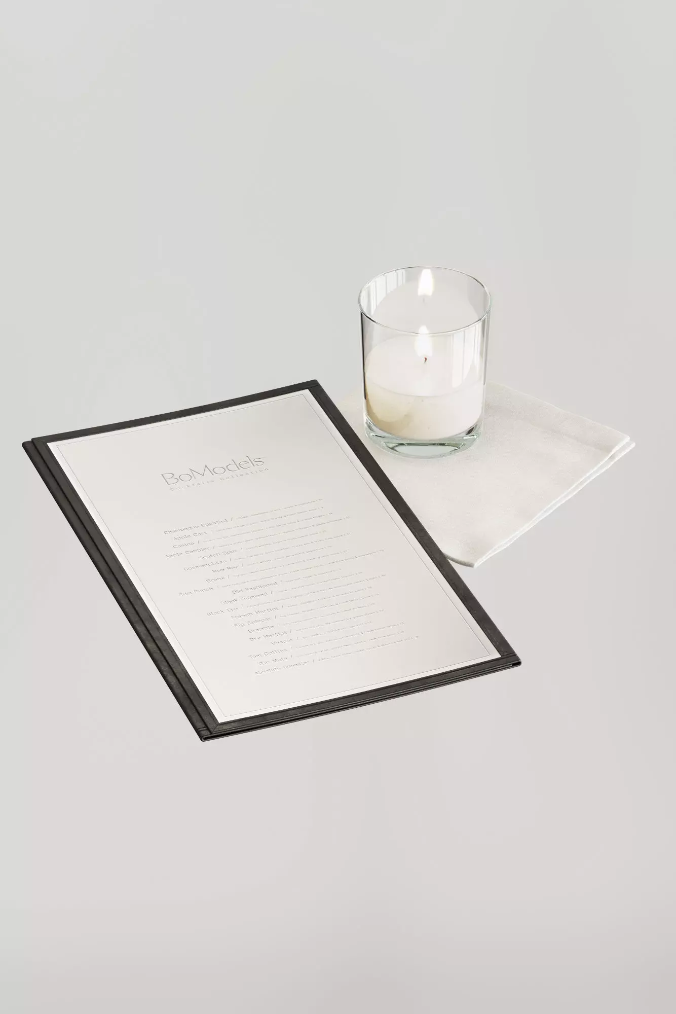 Menu and candle set 3D model