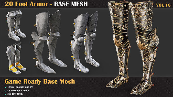  20 Foot Armor BASE MESH - VOL 16 3D model