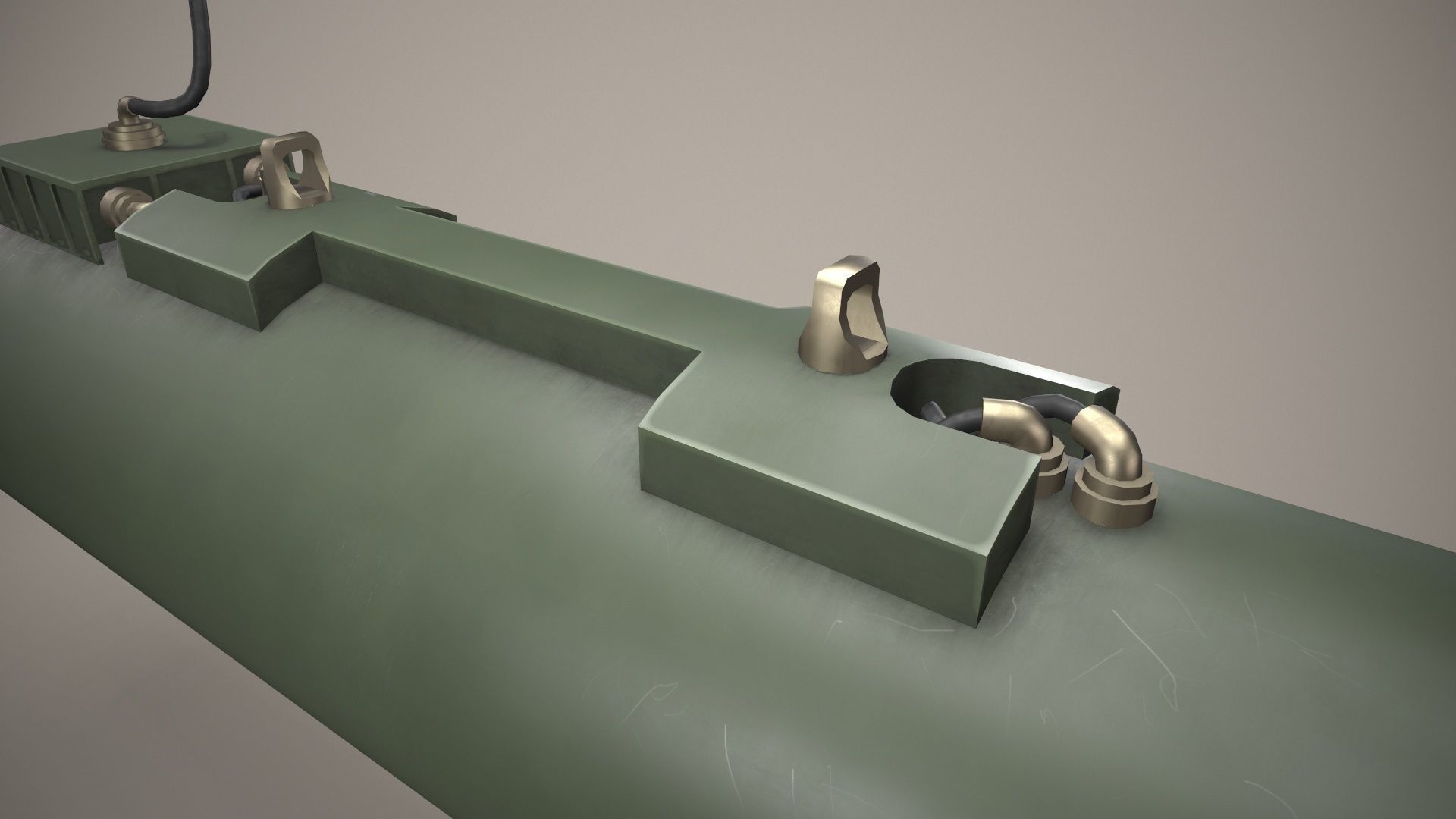 Rocket Launcher FZ225 With Missiles Low-poly 3D model_7