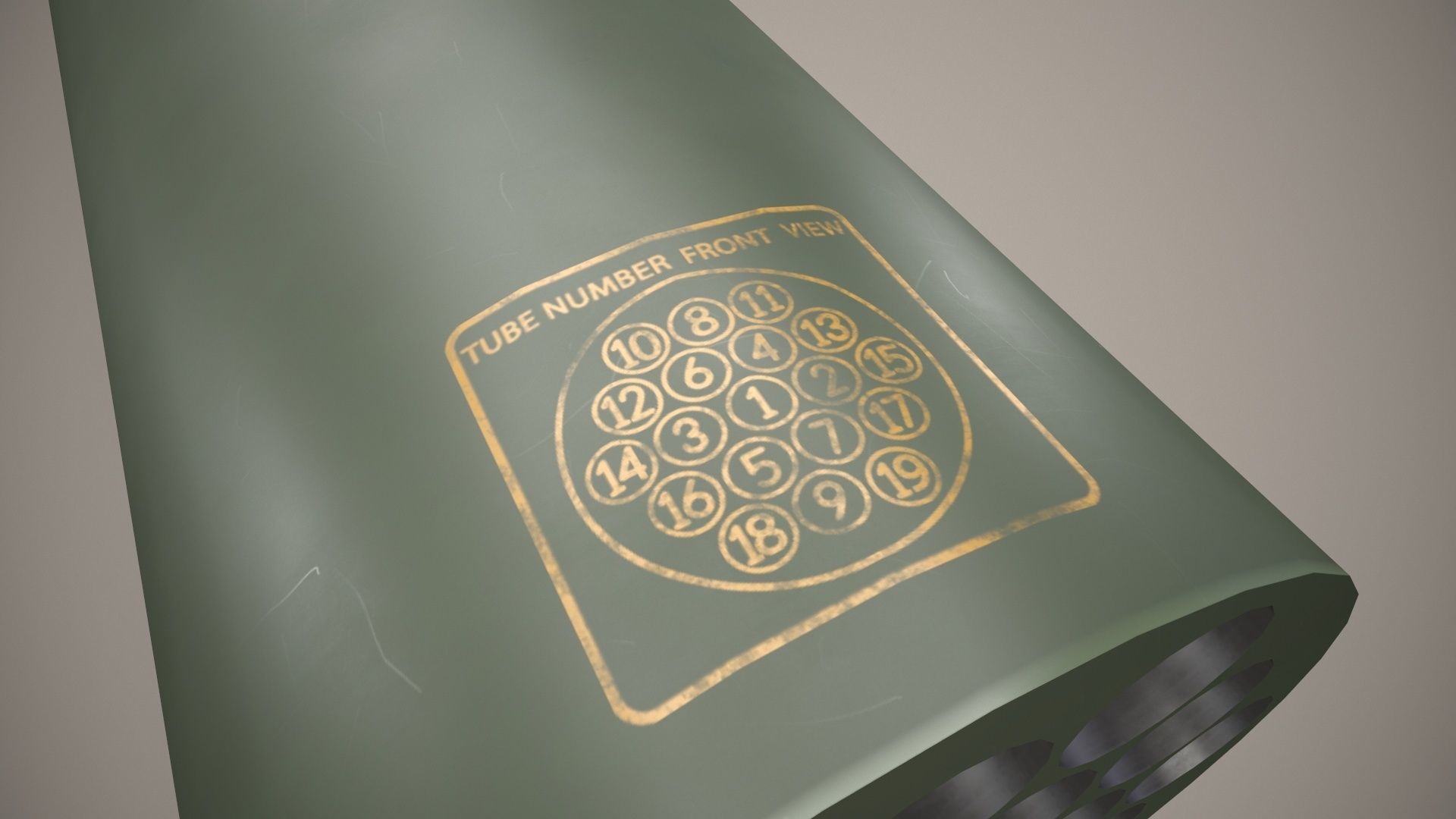 Rocket Launcher FZ225 With Missiles Low-poly 3D model_8