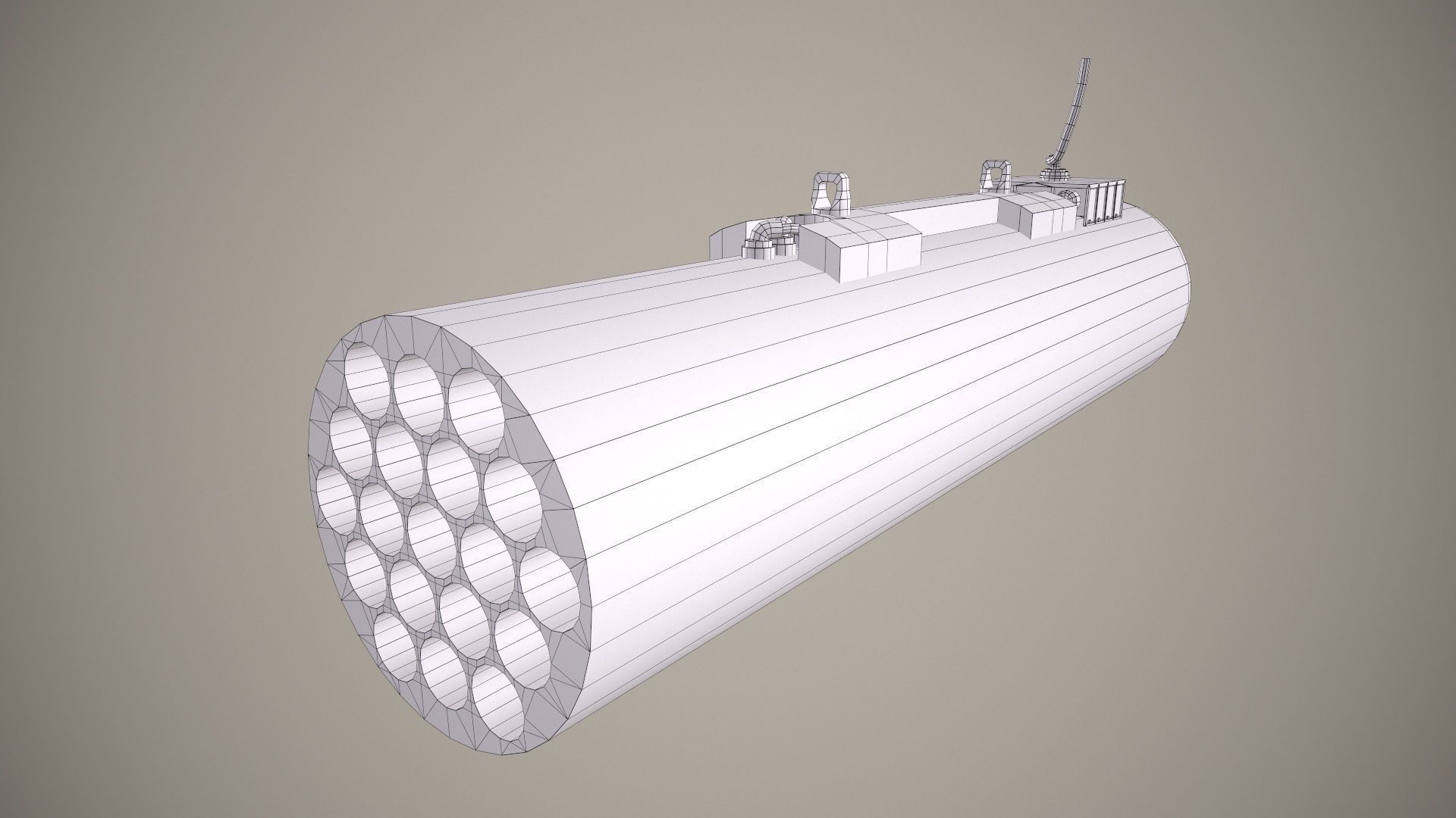 Rocket Launcher FZ225 With Missiles Low-poly 3D model_16