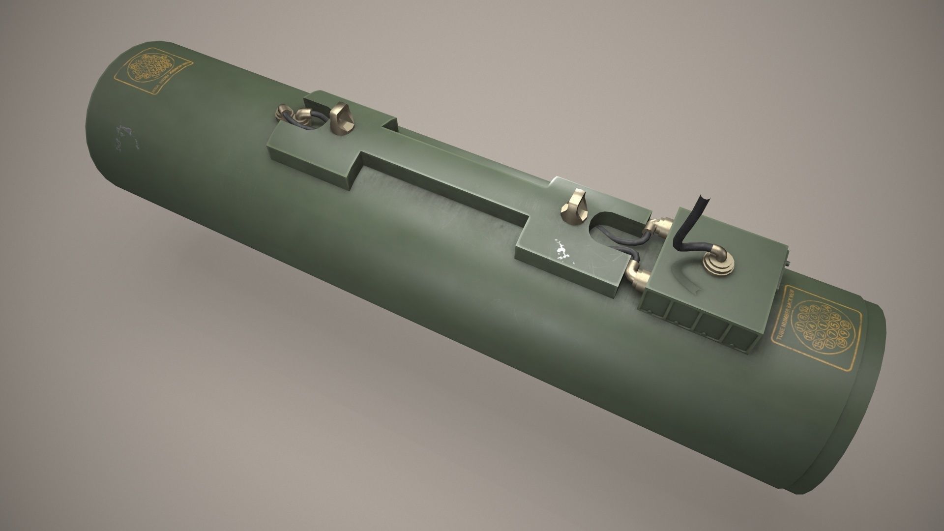 Rocket Launcher FZ225 With Missiles Low-poly 3D model_3