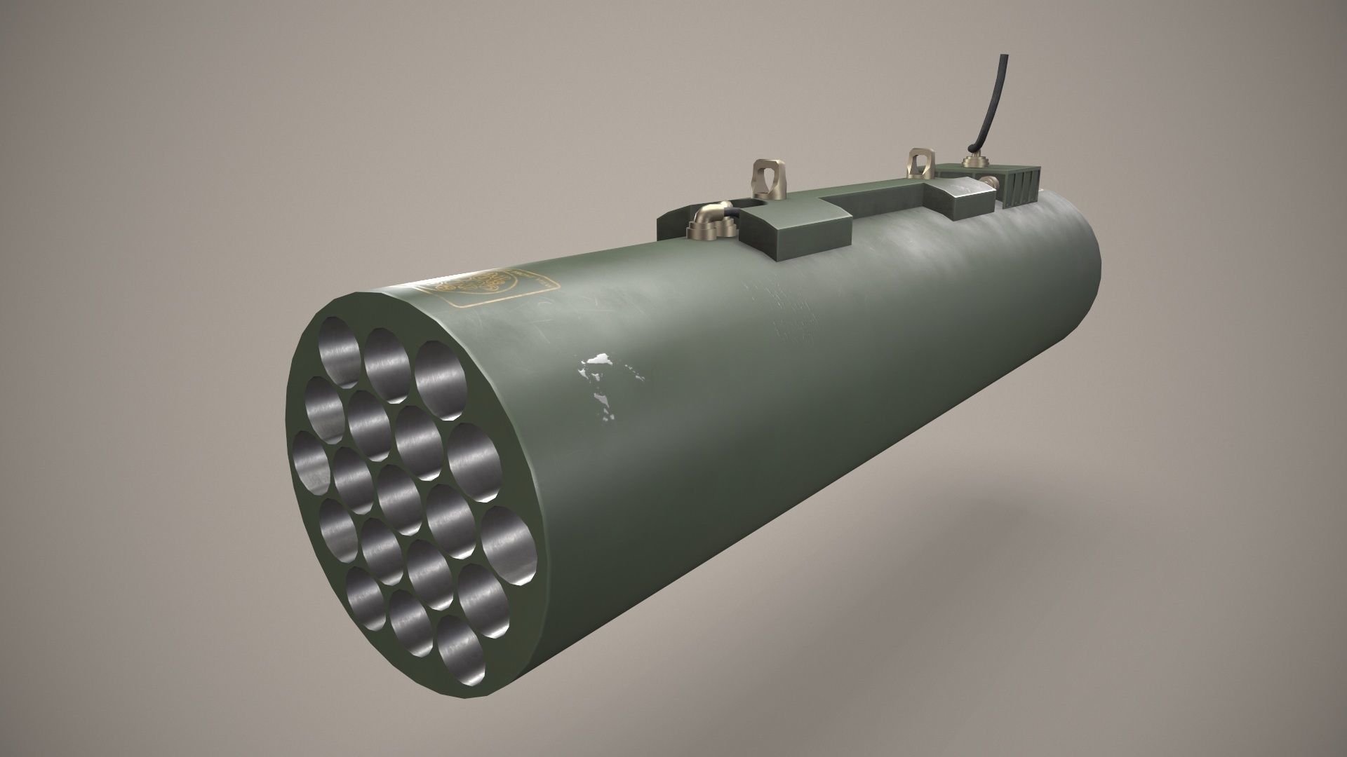 Rocket Launcher FZ225 With Missiles Low-poly 3D model_2