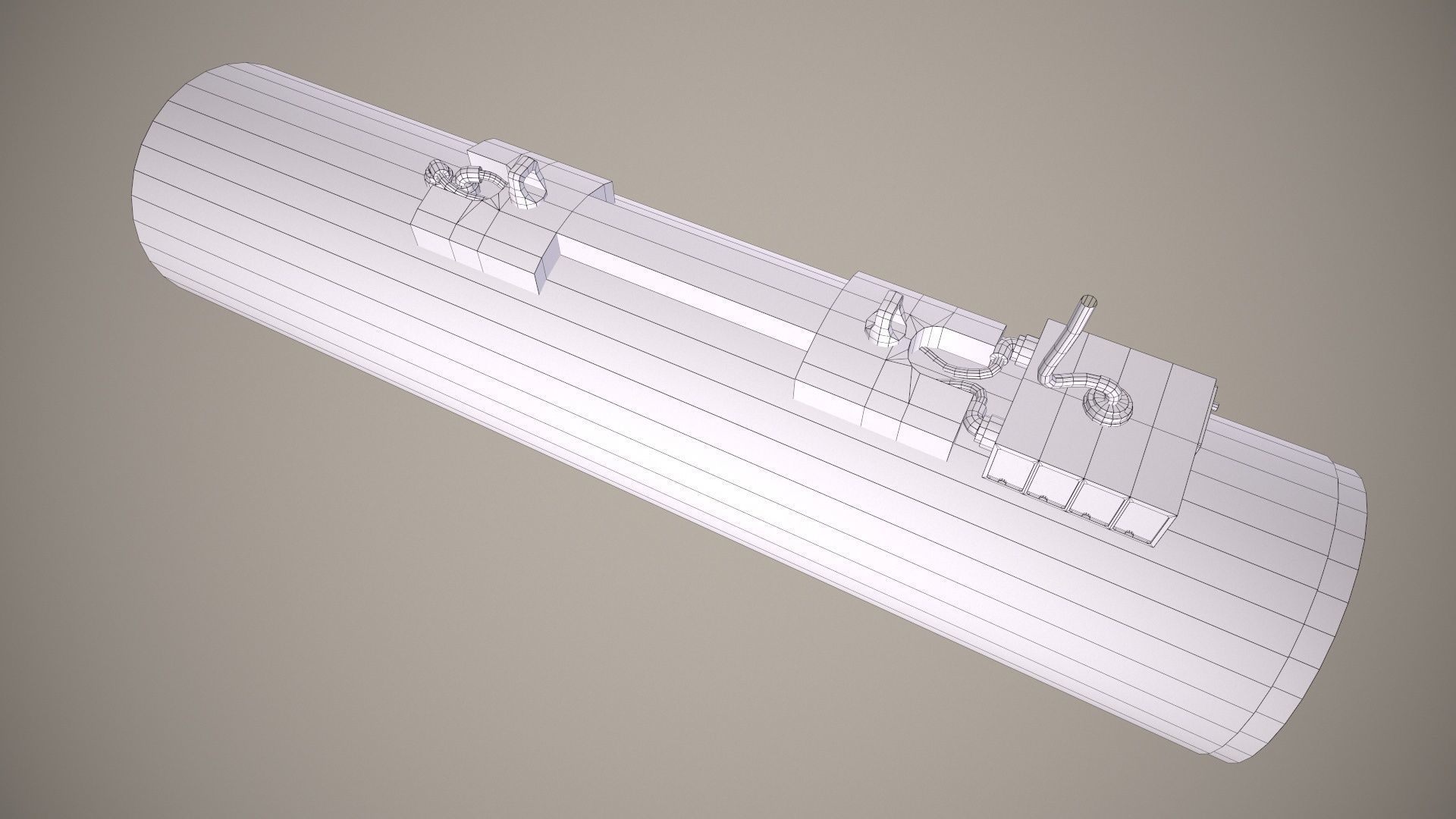 Rocket Launcher FZ225 With Missiles Low-poly 3D model_17
