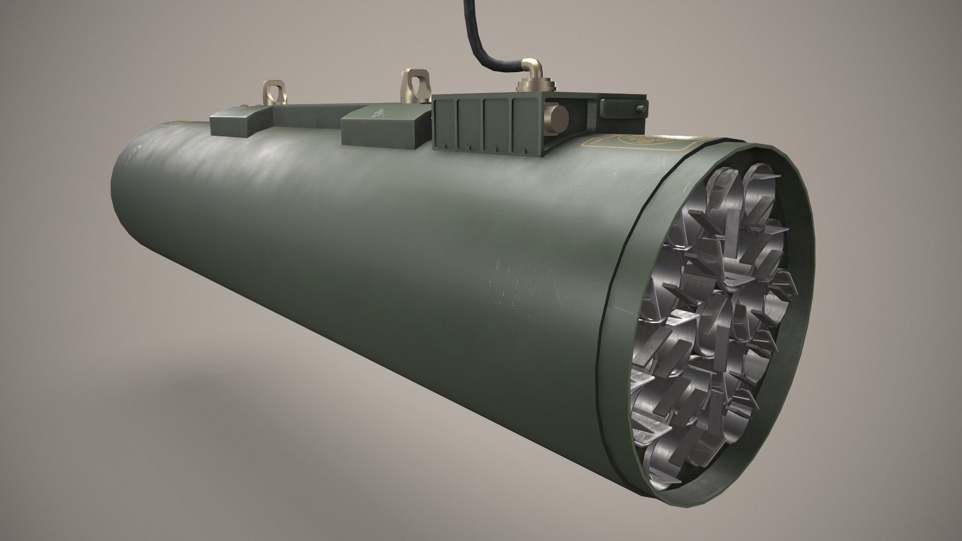 Rocket Launcher FZ225 With Missiles Low-poly 3D model_4