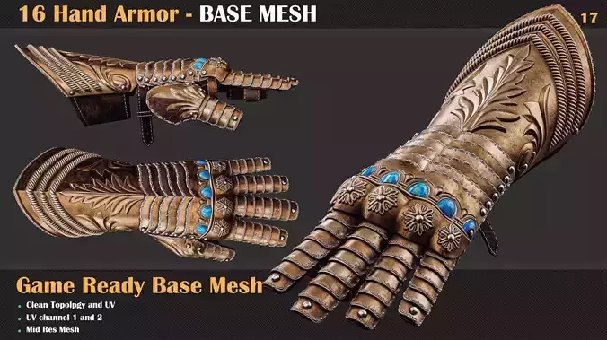 16 Hand Armor BASE MESH - VOL 19