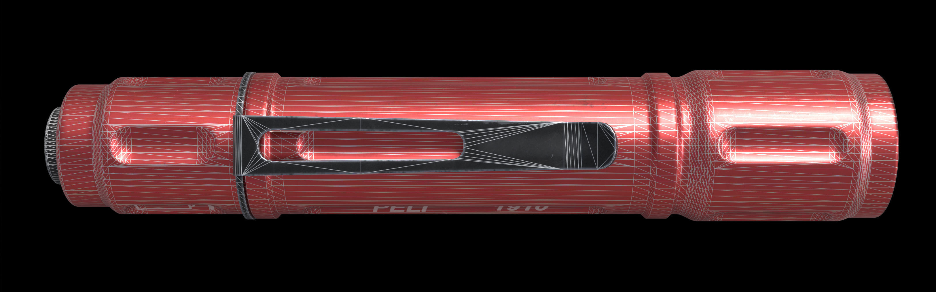 Flashlight peli 1910 Low-poly 3D model_10