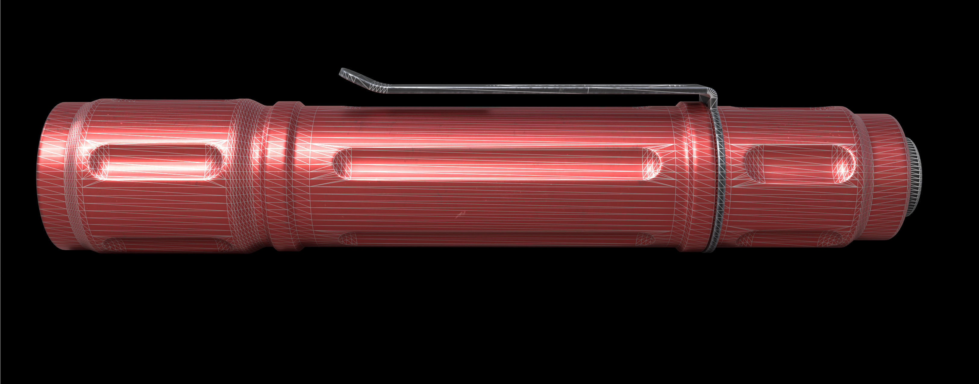 Flashlight peli 1910 Low-poly 3D model_11