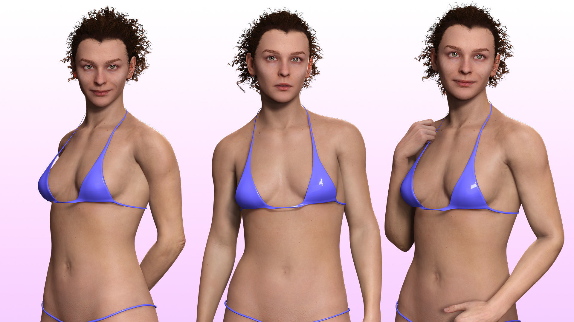 Jacqueline - Realistic Woman Scanned Female Clean Low-poly 3D model_8