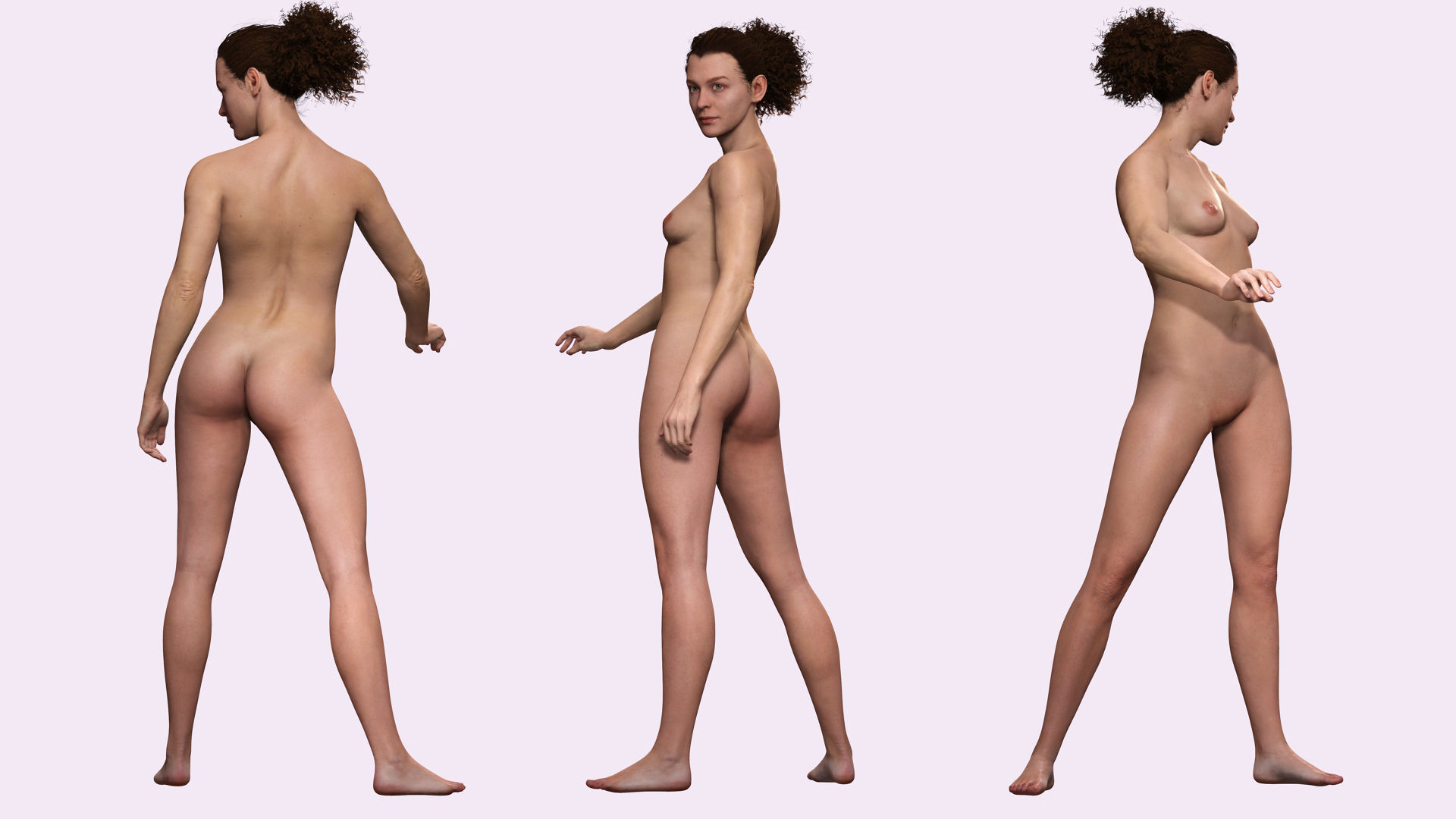 Jacqueline - Realistic Woman Scanned Female Clean Low-poly 3D model_2