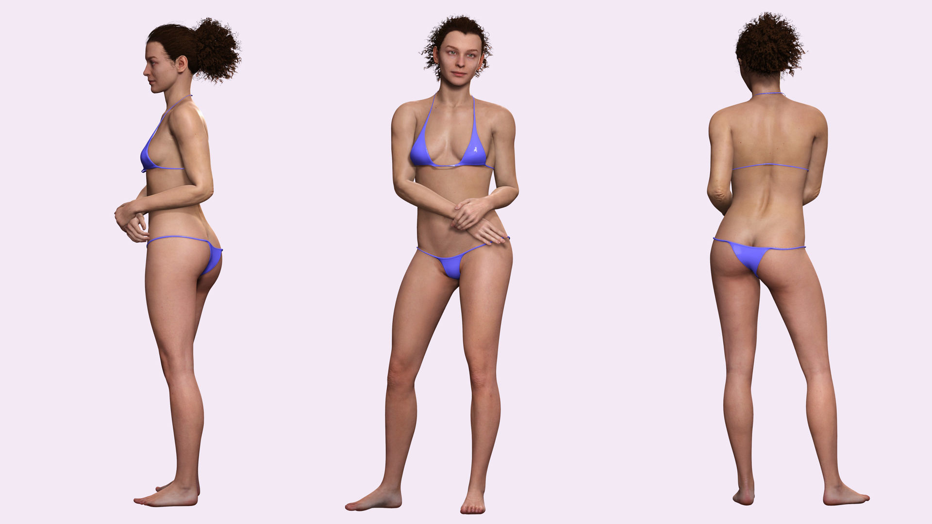 Jacqueline - Realistic Woman Scanned Female Clean Low-poly 3D model_6