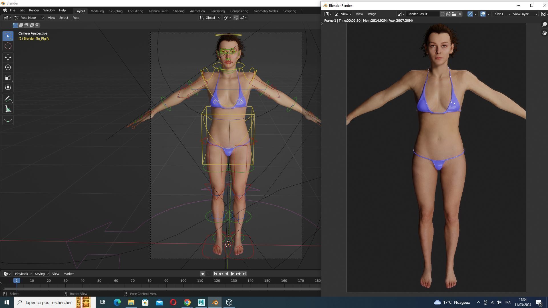 Jacqueline - Realistic Woman Scanned Female Clean Low-poly 3D model_22
