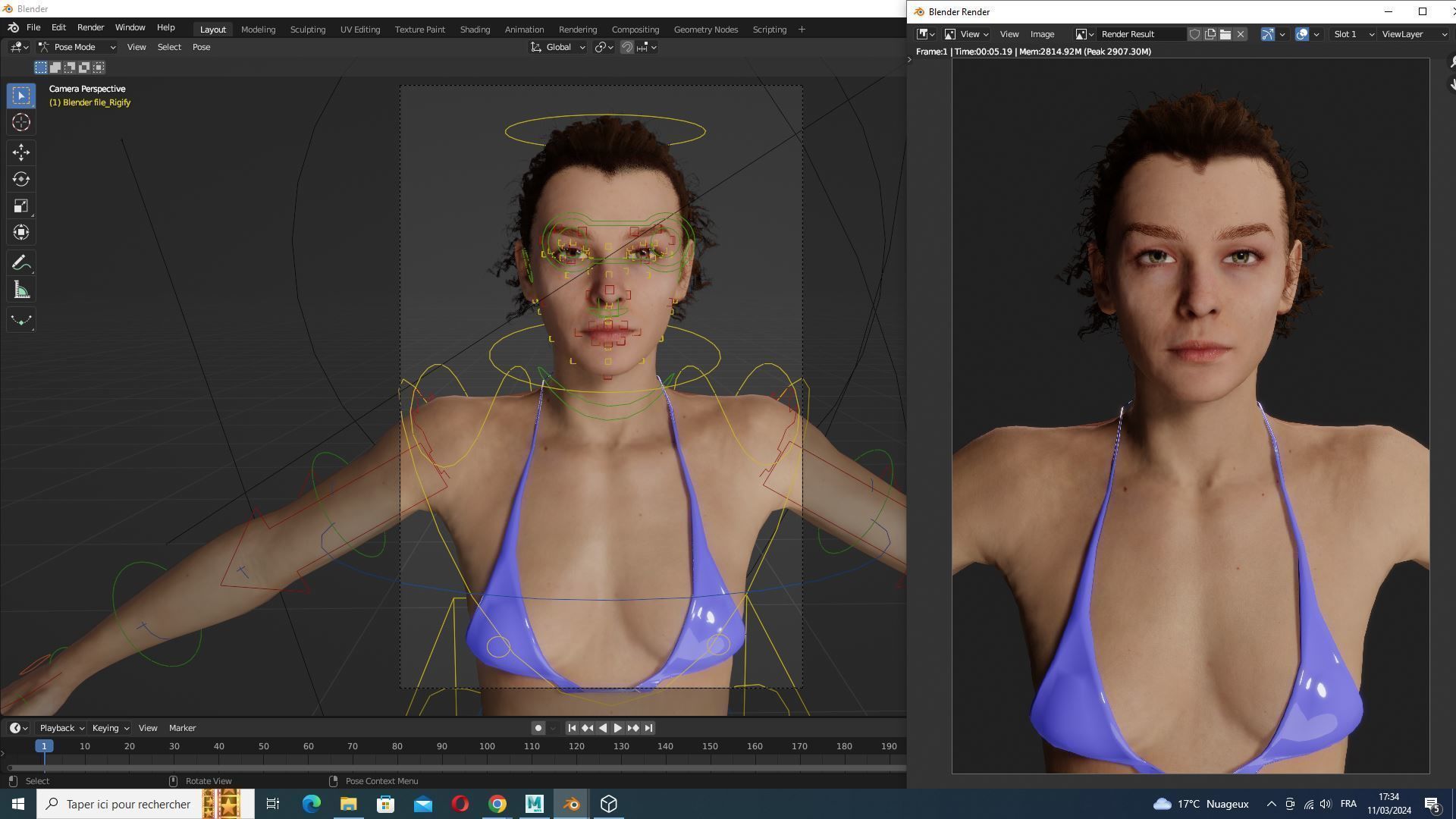 Jacqueline - Realistic Woman Scanned Female Clean Low-poly 3D model_21