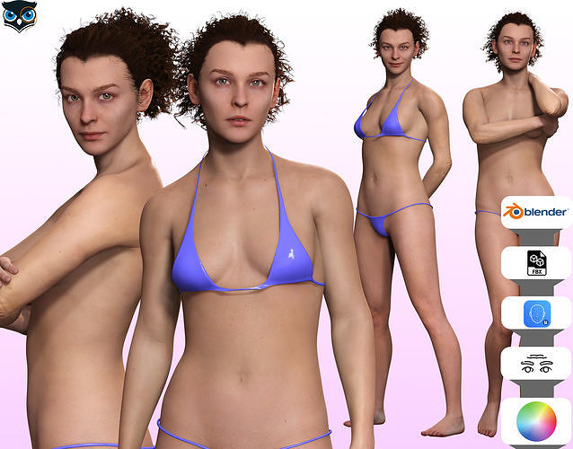 Jacqueline - Realistic Woman Scanned Female Clean Low-poly 3D model