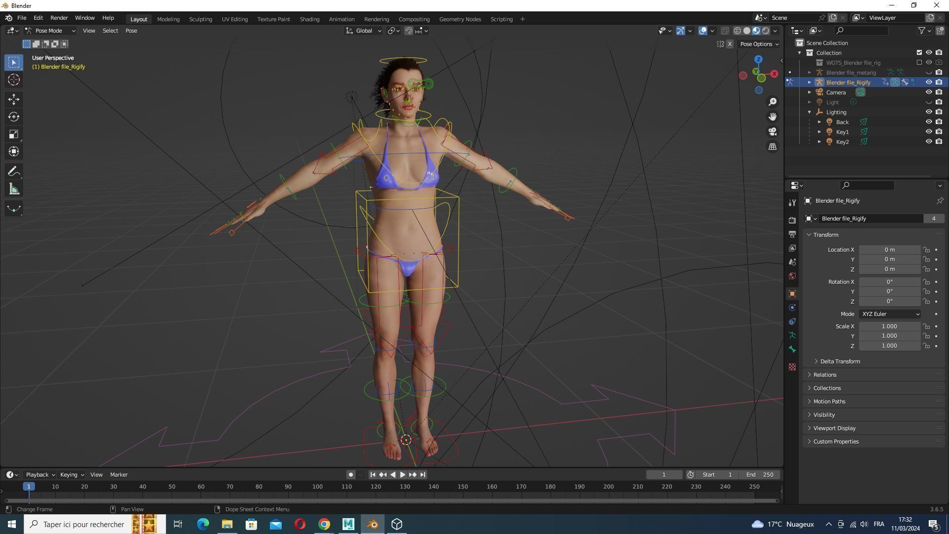 Jacqueline - Realistic Woman Scanned Female Clean Low-poly 3D model_19