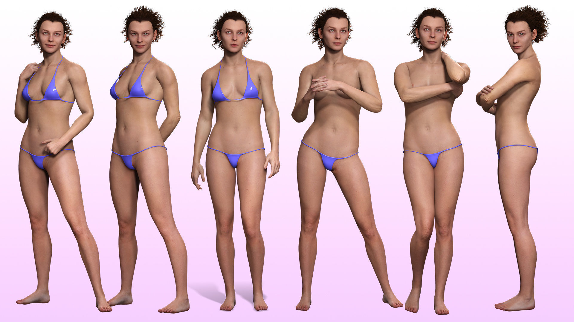 Jacqueline - Realistic Woman Scanned Female Clean Low-poly 3D model_1