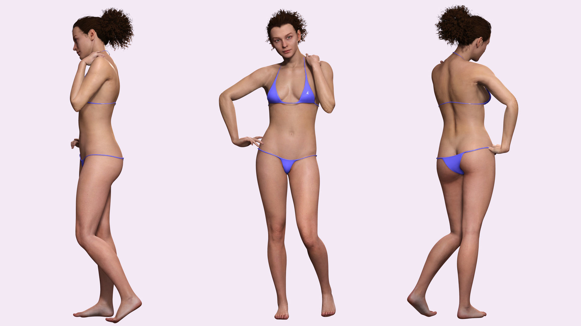 Jacqueline - Realistic Woman Scanned Female Clean Low-poly 3D model_5