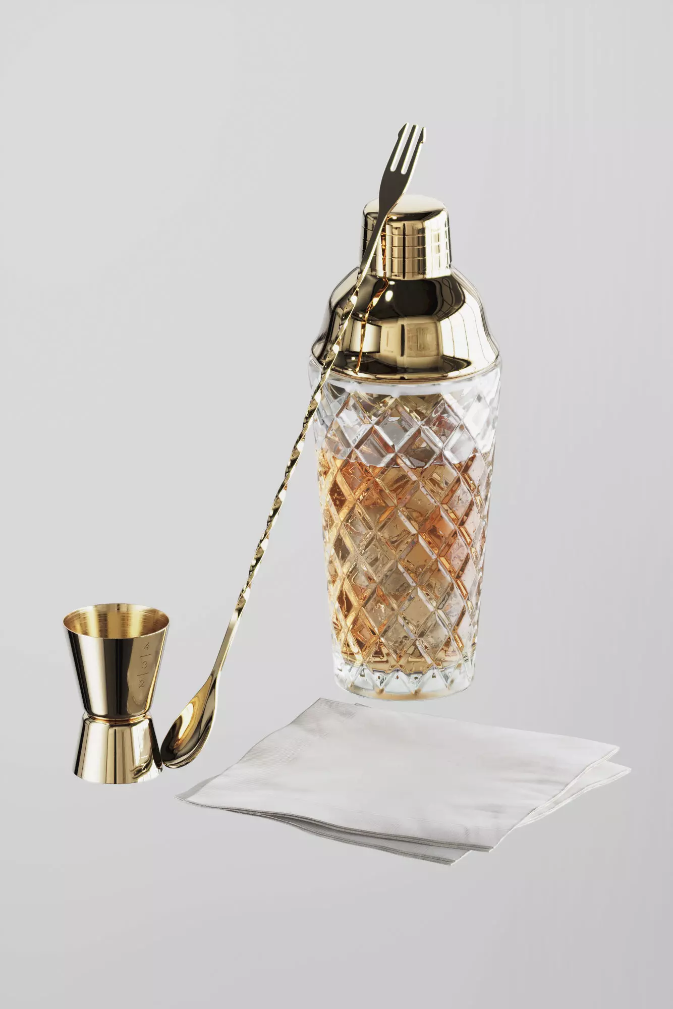 Bartender glass kit set 3D model_0