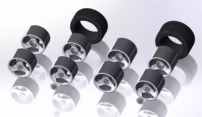 Set of wheels for scale model Viper 1992