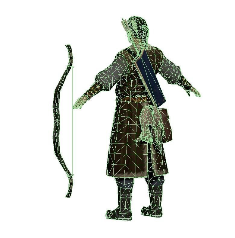 Archer hunter Low-poly 3D model_8