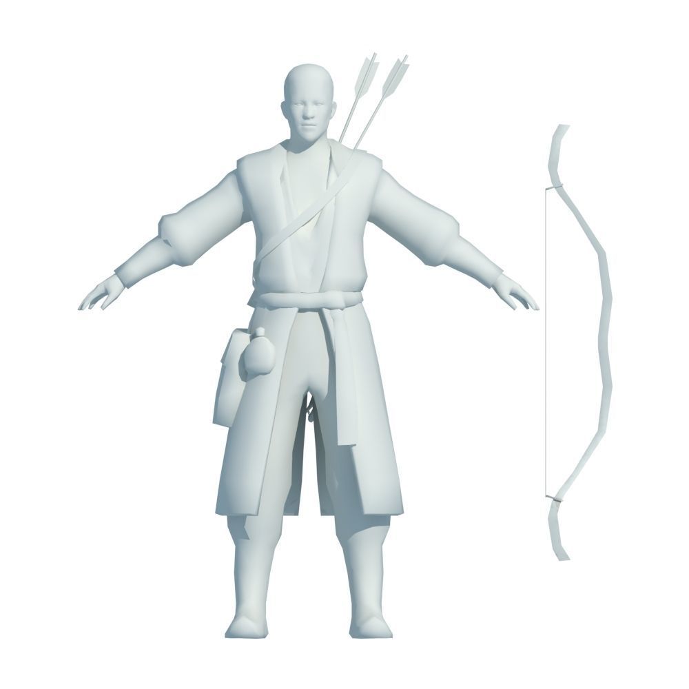 Archer hunter Low-poly 3D model_5
