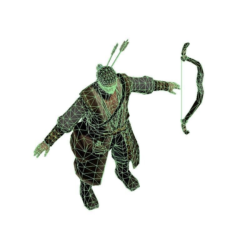 Archer hunter Low-poly 3D model_7