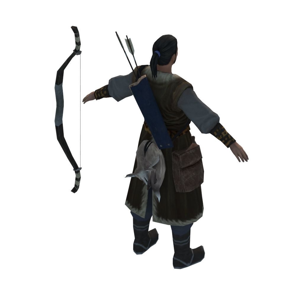 Archer hunter Low-poly 3D model_4