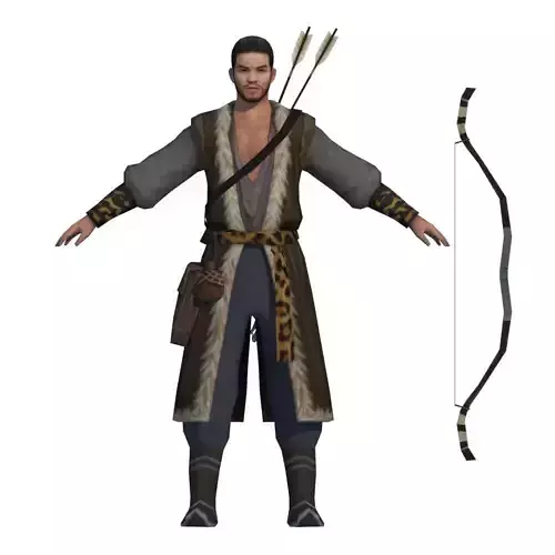 Archer hunter Low-poly 3D model