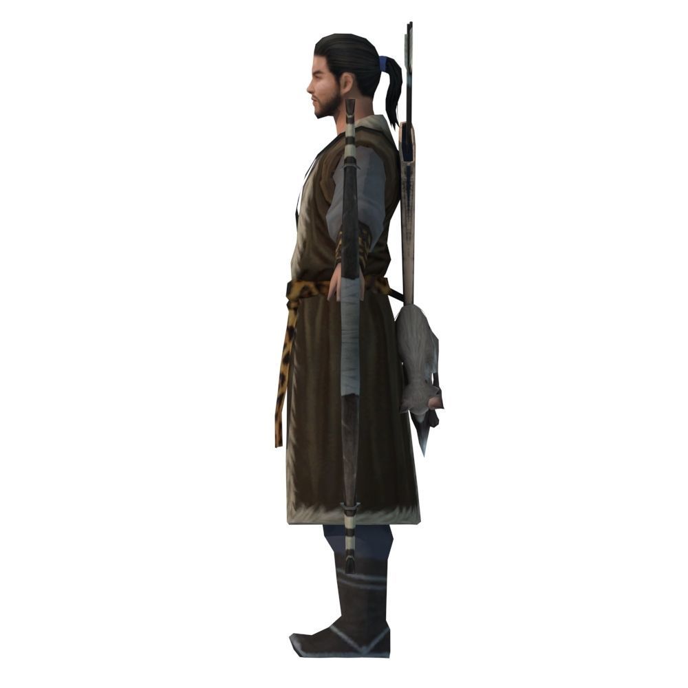 Archer hunter Low-poly 3D model_1