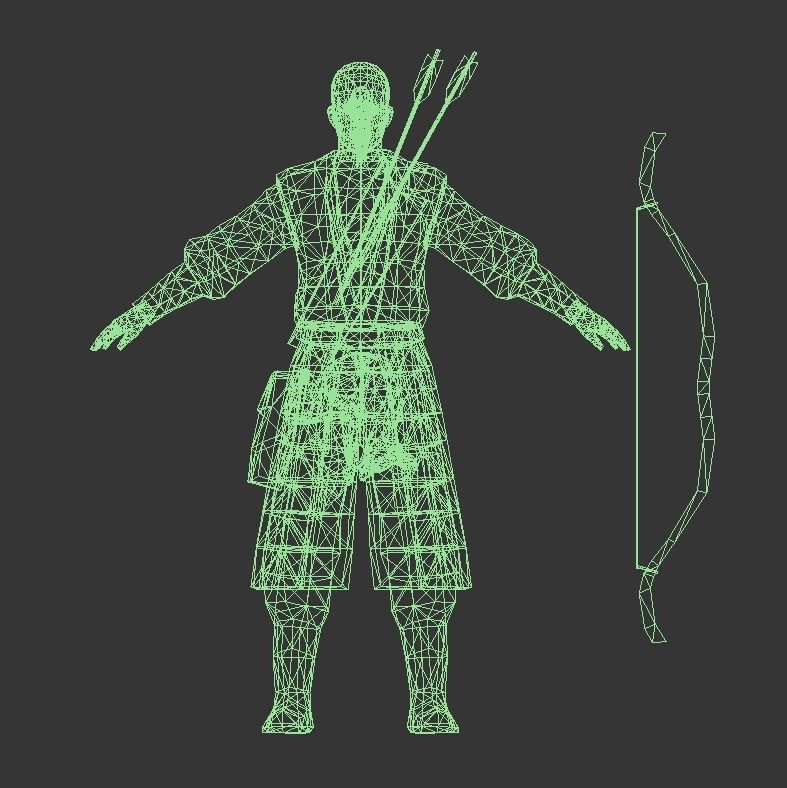Archer hunter Low-poly 3D model_6