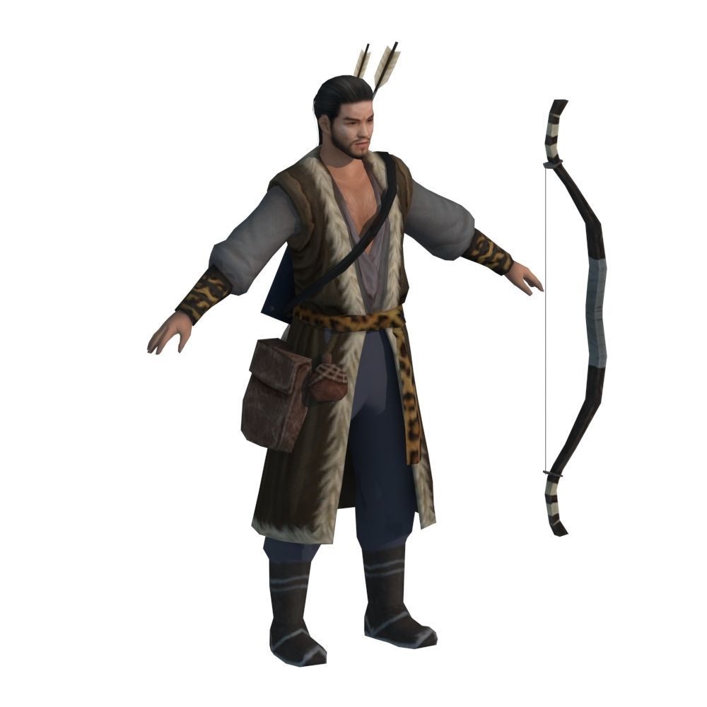 Archer hunter Low-poly 3D model_3