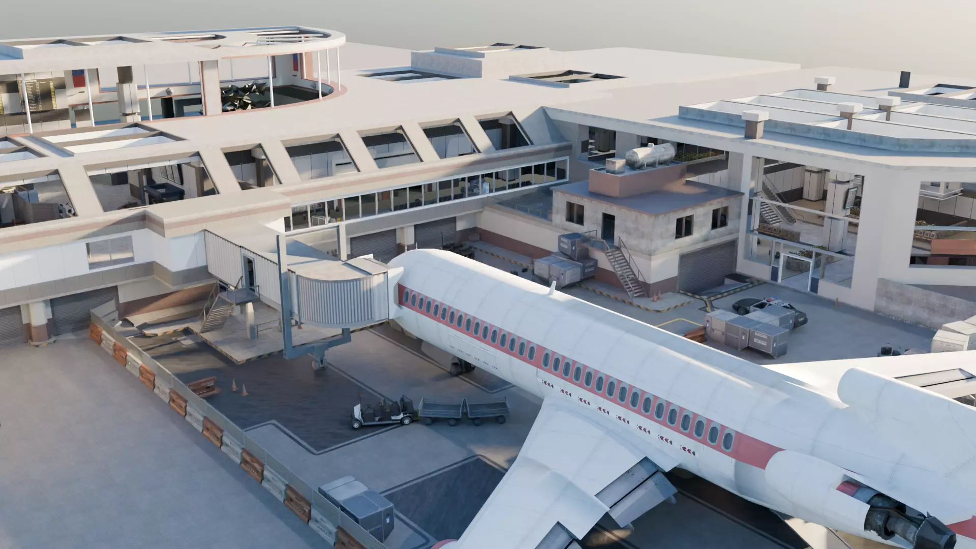 Call of Duty Terminal Map with Textures Low-poly 3D model