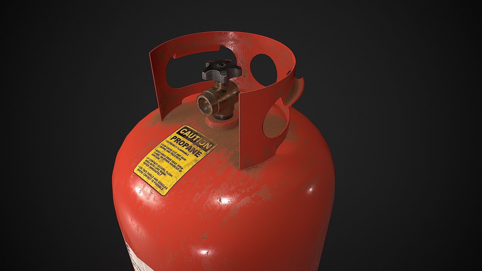 Propane Tank usage dirty red Low-poly 3D model_4