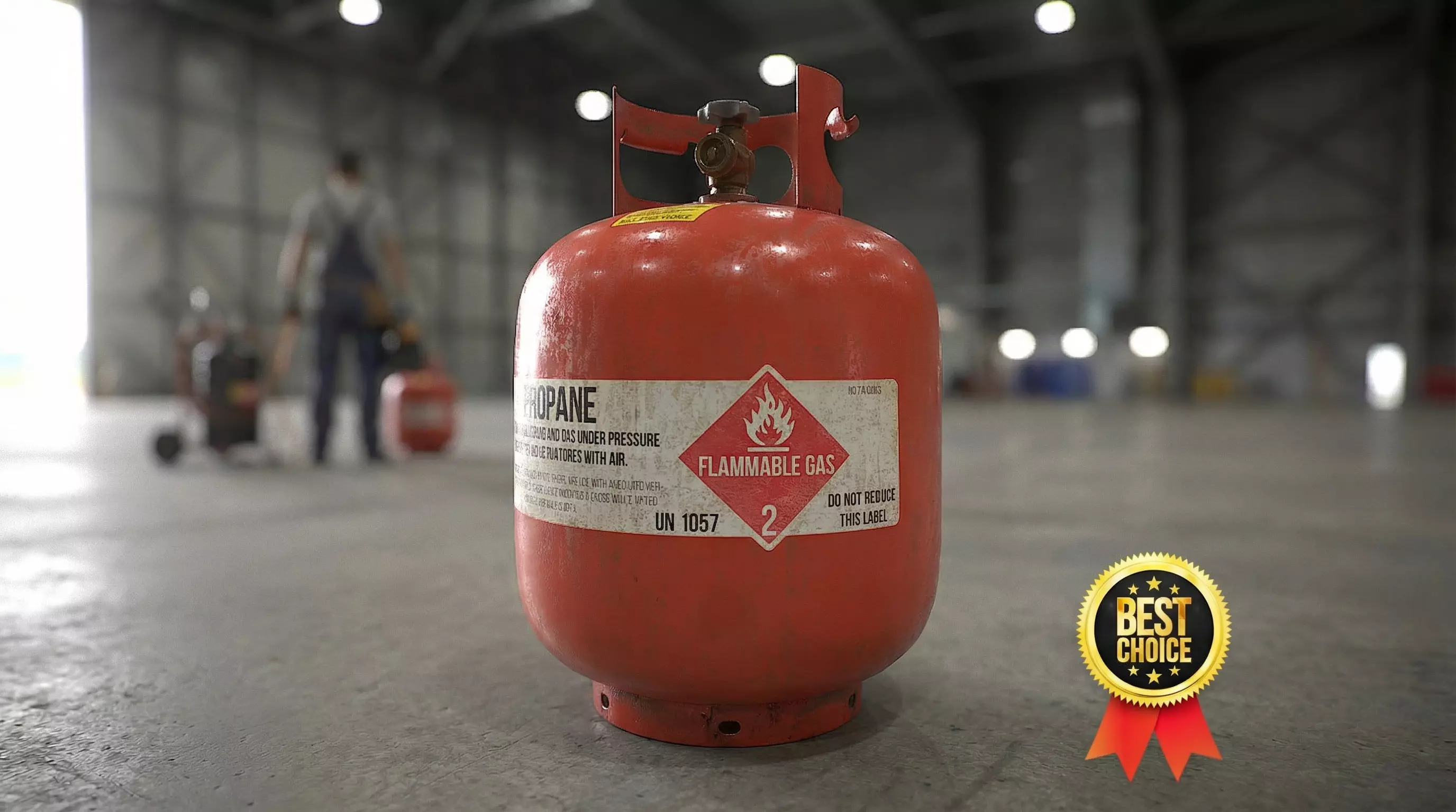 Propane Tank usage dirty red Low-poly 3D model