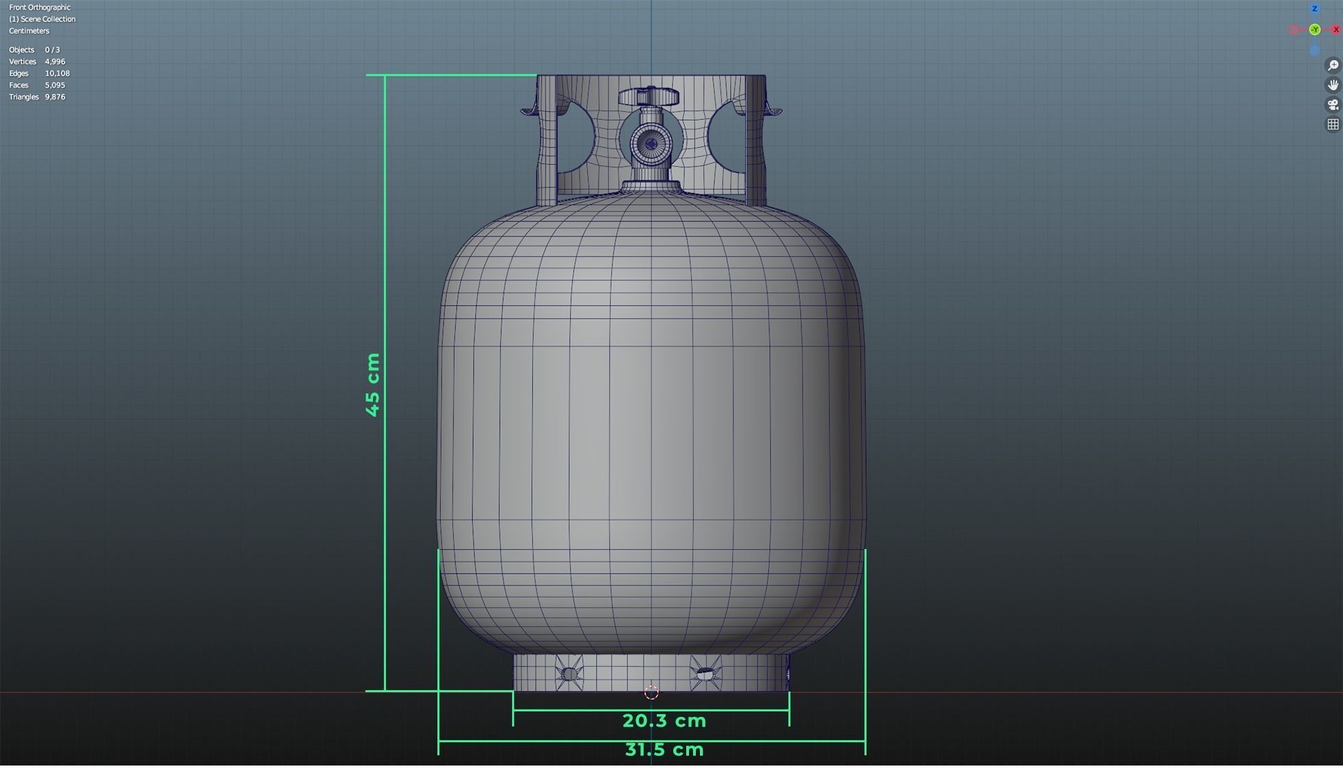 Propane Tank usage dirty red Low-poly 3D model_18