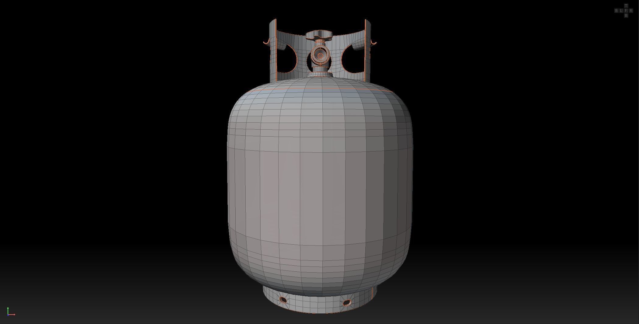 Propane Tank usage dirty red Low-poly 3D model_13