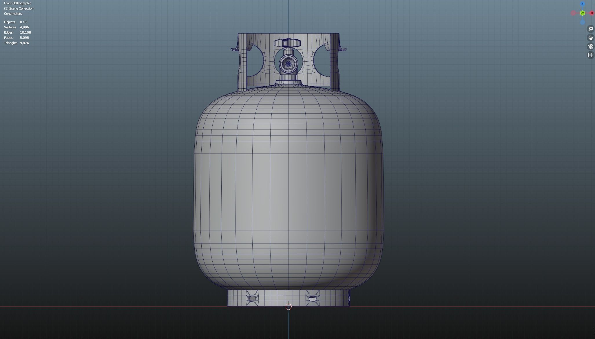 Propane Tank usage dirty red Low-poly 3D model_17