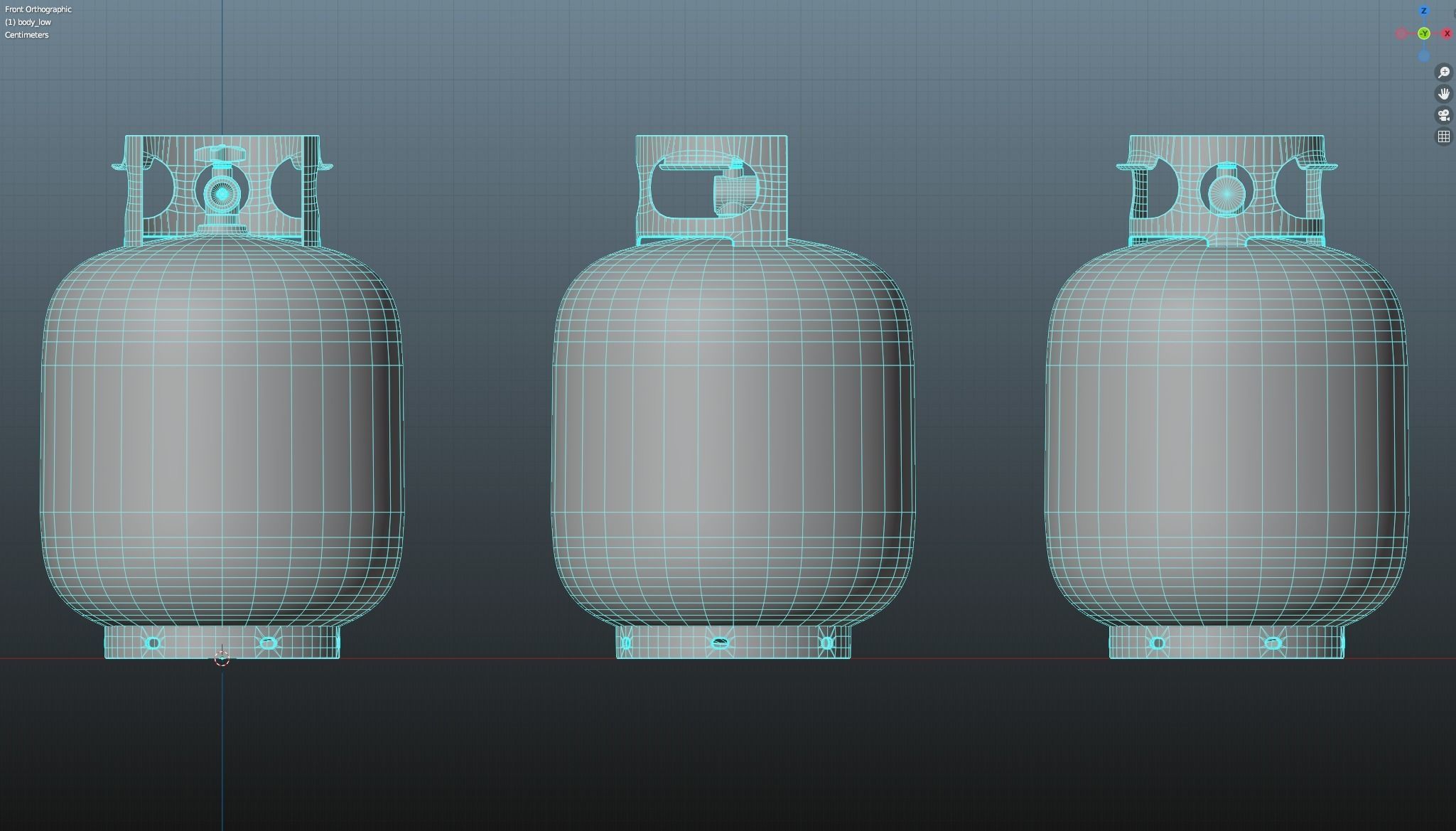 Propane Tank usage dirty red Low-poly 3D model_15