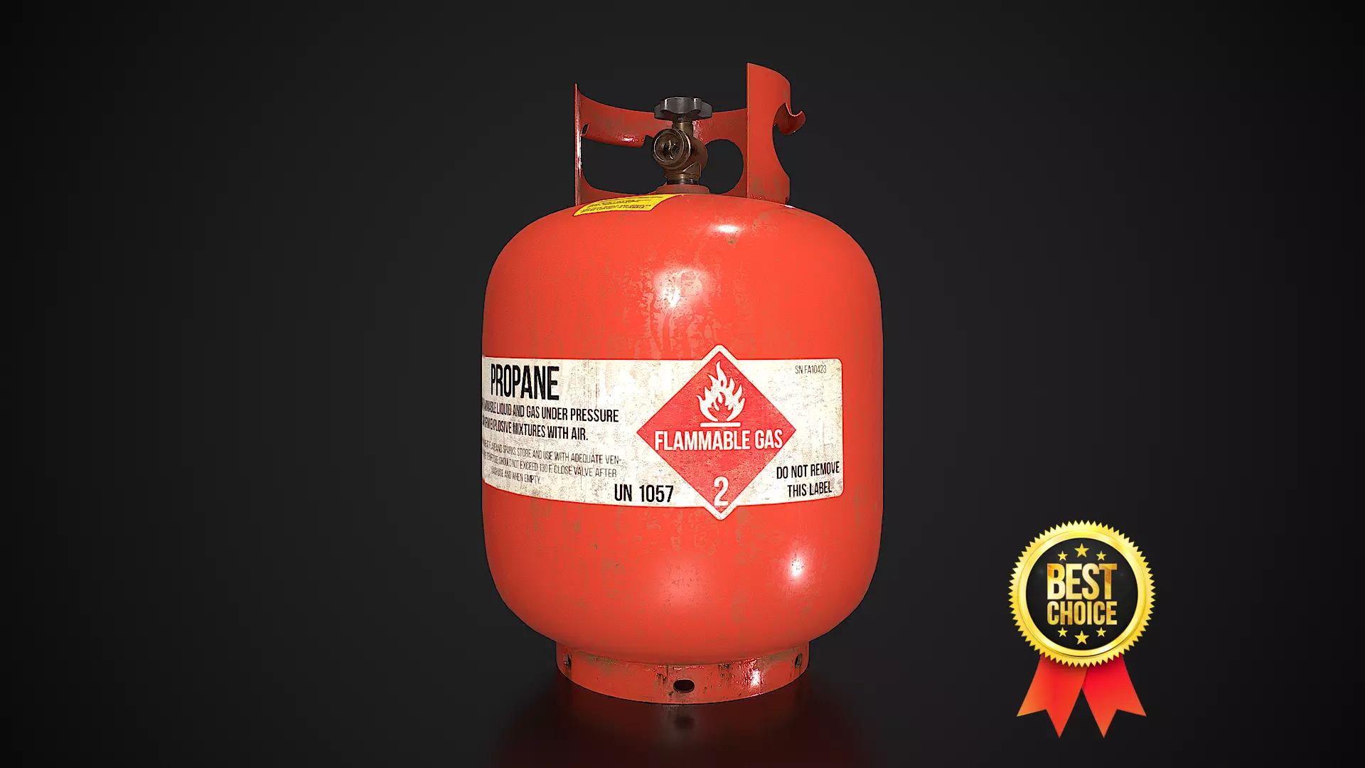 Propane Tank usage dirty red Low-poly 3D model_0